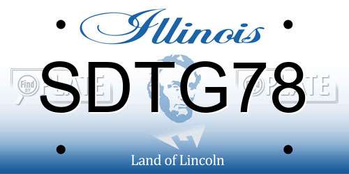 SDTG78 Illinois License Plate