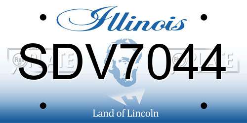SDV7044 Illinois License Plate