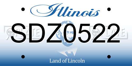 SDZ0522 Illinois License Plate