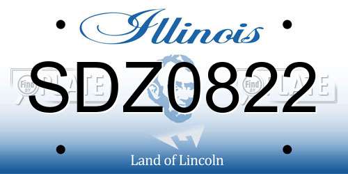 SDZ0822 Illinois License Plate