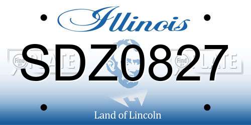 SDZ0827 Illinois License Plate
