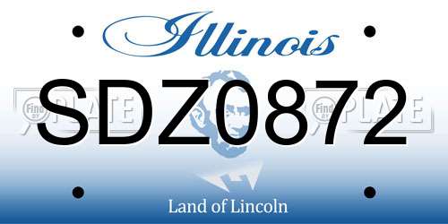 SDZ0872 Illinois License Plate