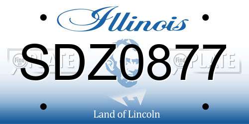 SDZ0877 Illinois License Plate