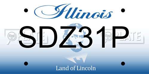 SDZ31P Illinois License Plate
