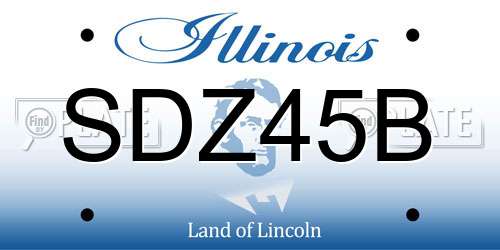 SDZ45B Illinois License Plate