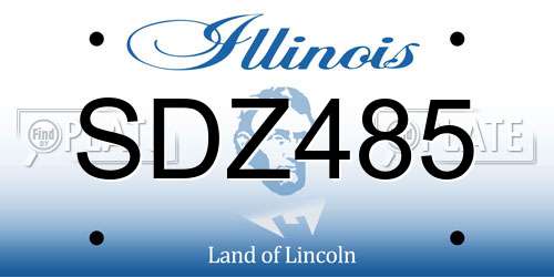 SDZ485 Illinois License Plate