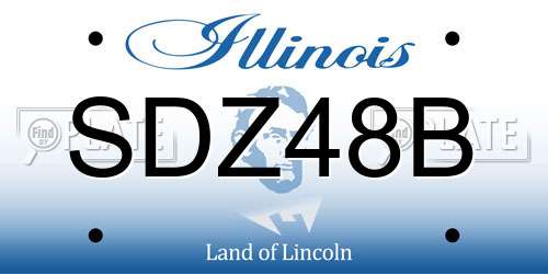 SDZ48B Illinois License Plate
