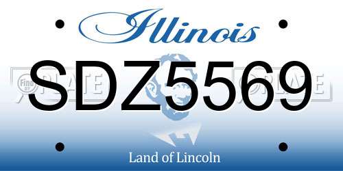 SDZ5569 Illinois License Plate