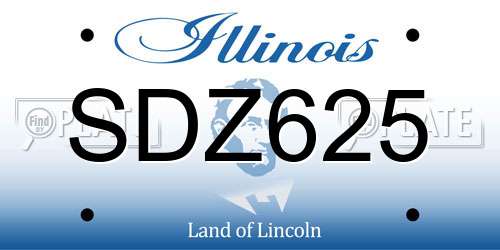 SDZ625 Illinois License Plate