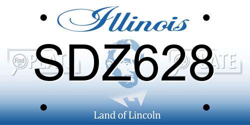SDZ628 Illinois License Plate