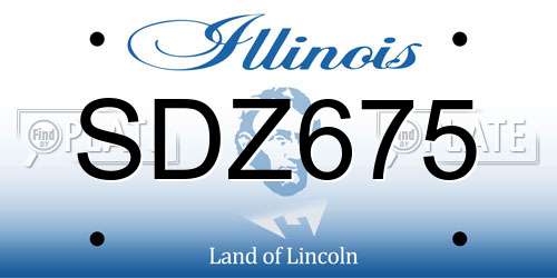 SDZ675 Illinois License Plate