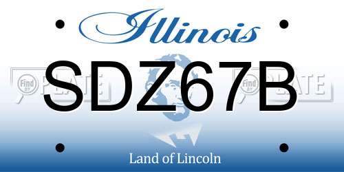 SDZ67B Illinois License Plate