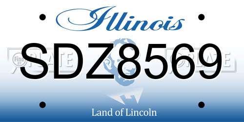 SDZ8569 Illinois License Plate