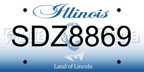 SDZ8869 Illinois License Plate