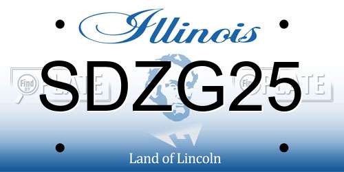 SDZG25 Illinois License Plate