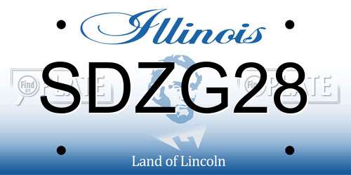 SDZG28 Illinois License Plate