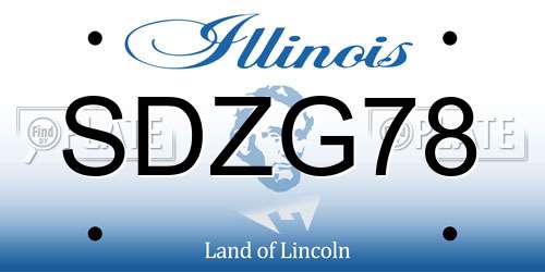 SDZG78 Illinois License Plate