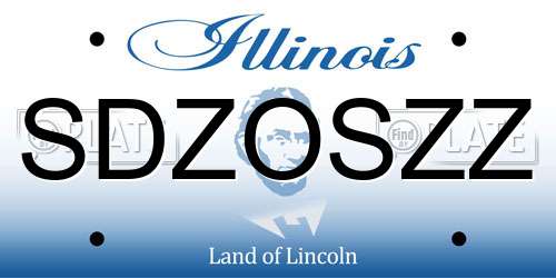 SDZOSZZ Illinois License Plate