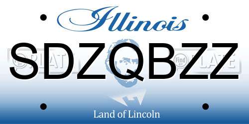 SDZQBZZ Illinois License Plate