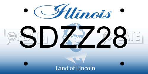 SDZZ28 Illinois License Plate