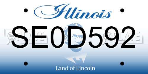 SE0D592 Illinois License Plate
