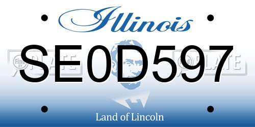 SE0D597 Illinois License Plate