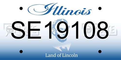 SE19108 Illinois License Plate
