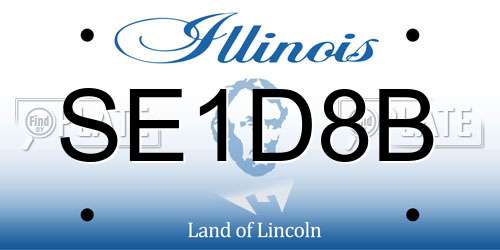 SE1D8B Illinois License Plate