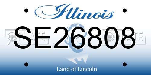 SE26808 Illinois License Plate