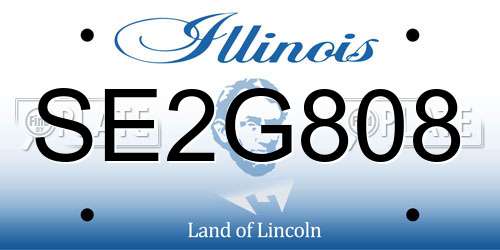 SE2G808 Illinois License Plate
