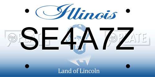 SE4A7Z Illinois License Plate