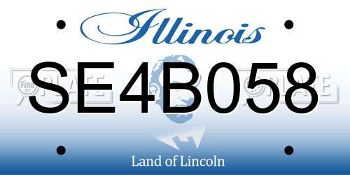 SE4B058 Illinois License Plate