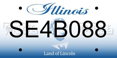 SE4B088 Illinois License Plate
