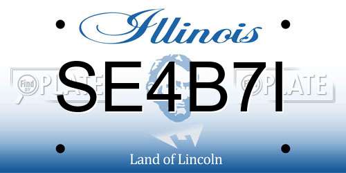 SE4B7I Illinois License Plate
