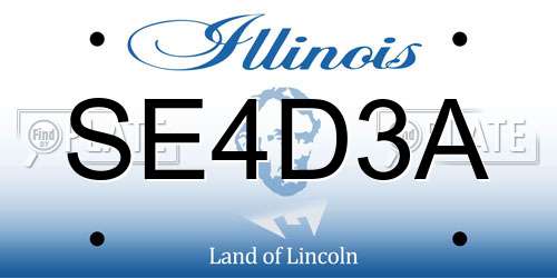 SE4D3A Illinois License Plate