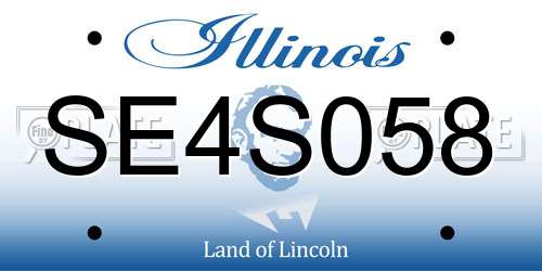 SE4S058 Illinois License Plate