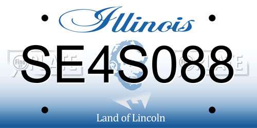 SE4S088 Illinois License Plate
