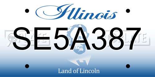 SE5A387 Illinois License Plate