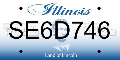 SE6D746 Illinois License Plate