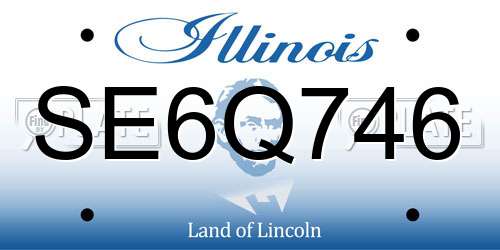 SE6Q746 Illinois License Plate