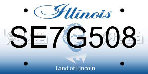 SE7G508 Illinois License Plate