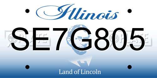SE7G805 Illinois License Plate