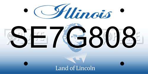 SE7G808 Illinois License Plate