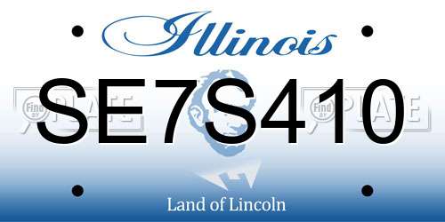 SE7S410 Illinois License Plate