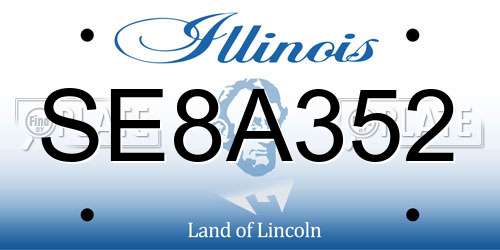 SE8A352 Illinois License Plate
