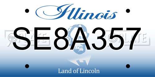 SE8A357 Illinois License Plate