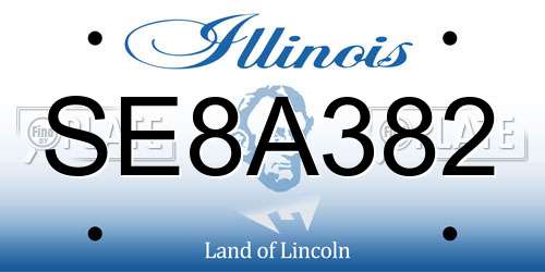 SE8A382 Illinois License Plate