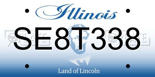 SE8T338 Illinois License Plate