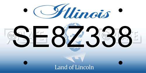 SE8Z338 Illinois License Plate