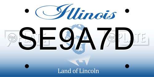 SE9A7D Illinois License Plate